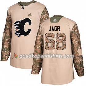 Calgary Flames Jaromir Jagr 68 Adidas 2017-2018 Camo Veterans Day Practice Authentic Shirt - Mannen